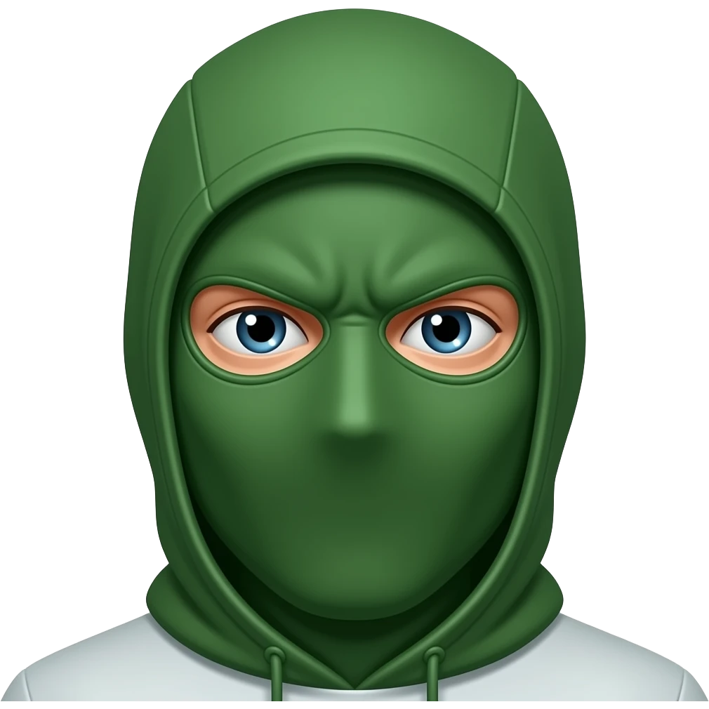 in a green robbery mask emoji