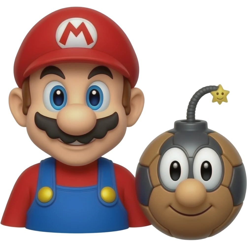 I need a mario emoji with mario together with a Bob-omb emoji