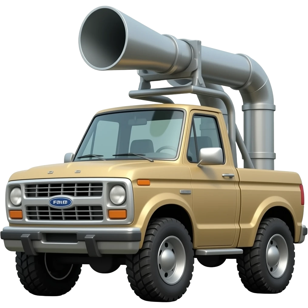 Ford Pick up truck with pipe rack emoji