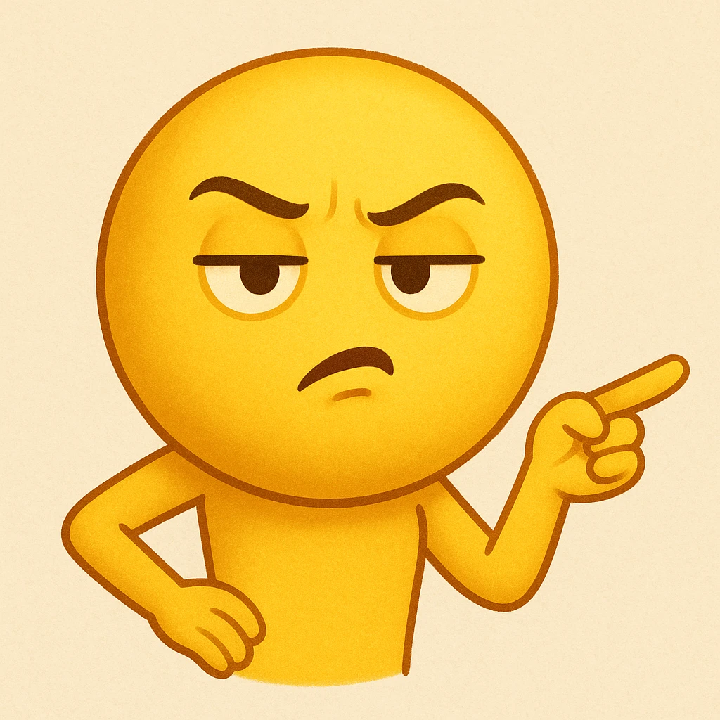 yellow face emoji with sassy hand gesture emoji