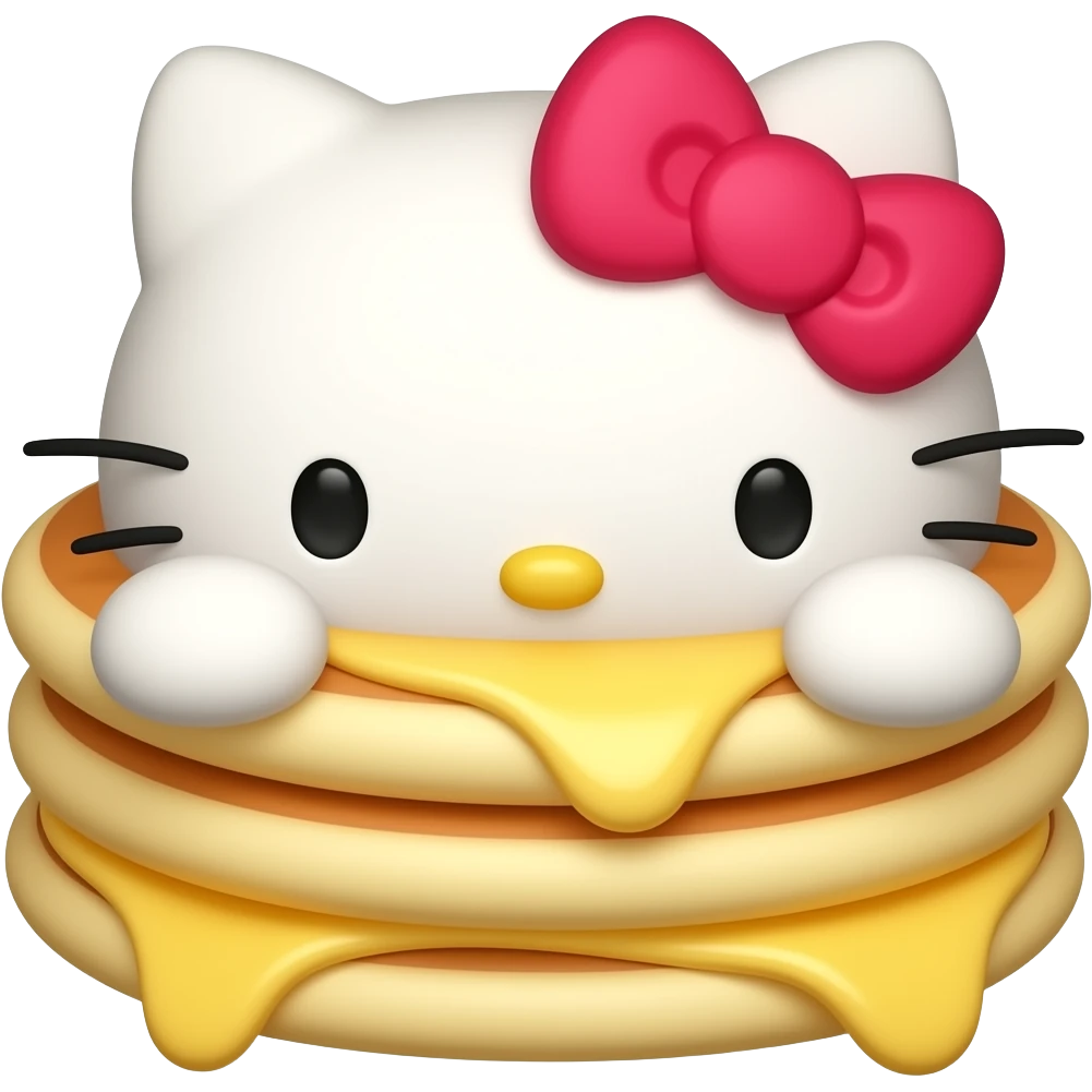 Hello kitty Pancakes with butter emoji