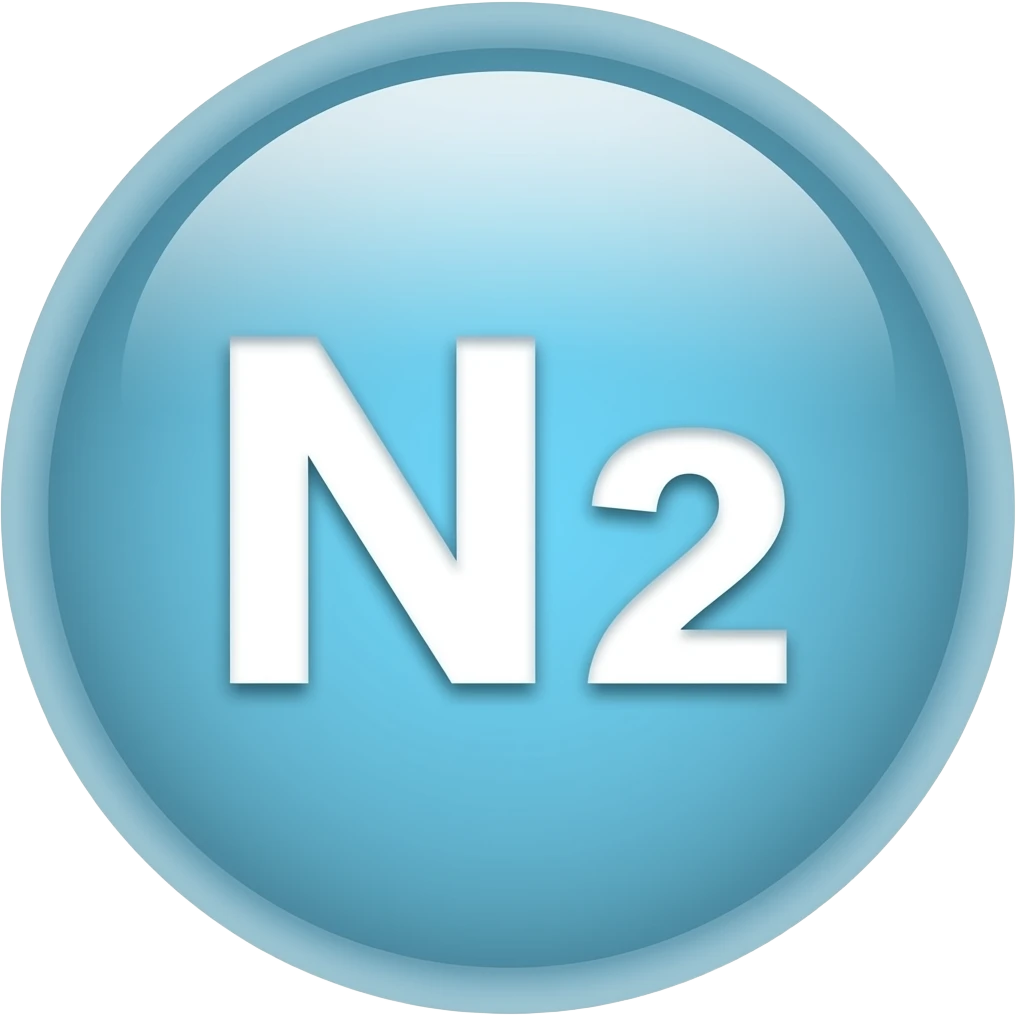 Nitrogen N2 emojis: Professional single icon style, no cartoon, no cute style emoji