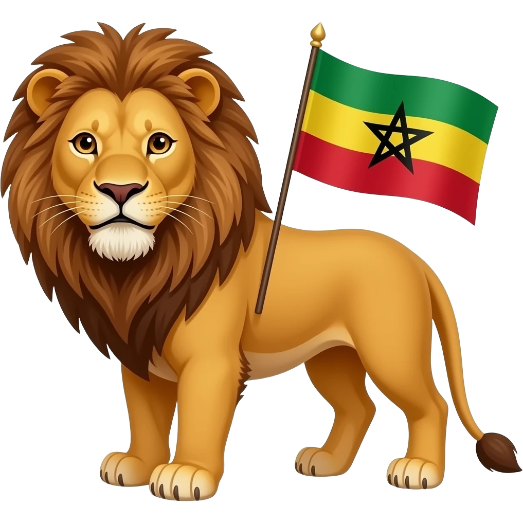 El león de juda, con bandera de reggae emoji