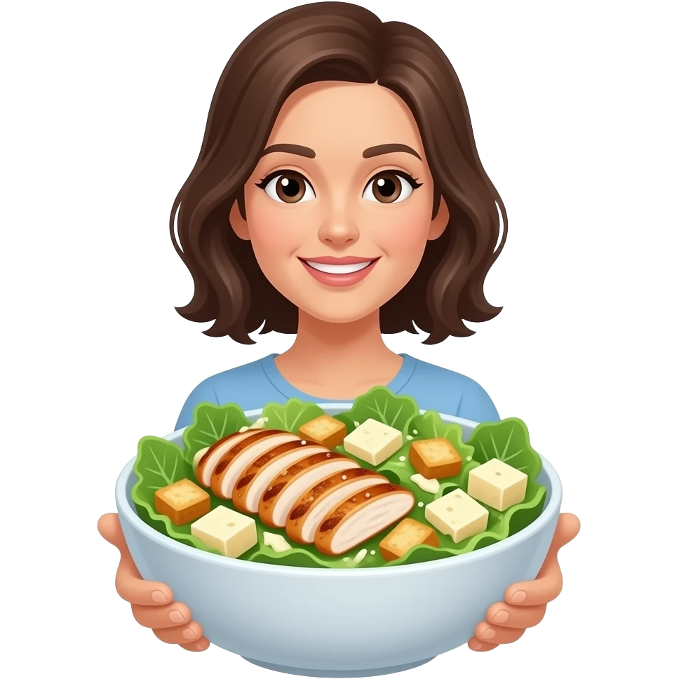 chicken caesar salad woman emoji