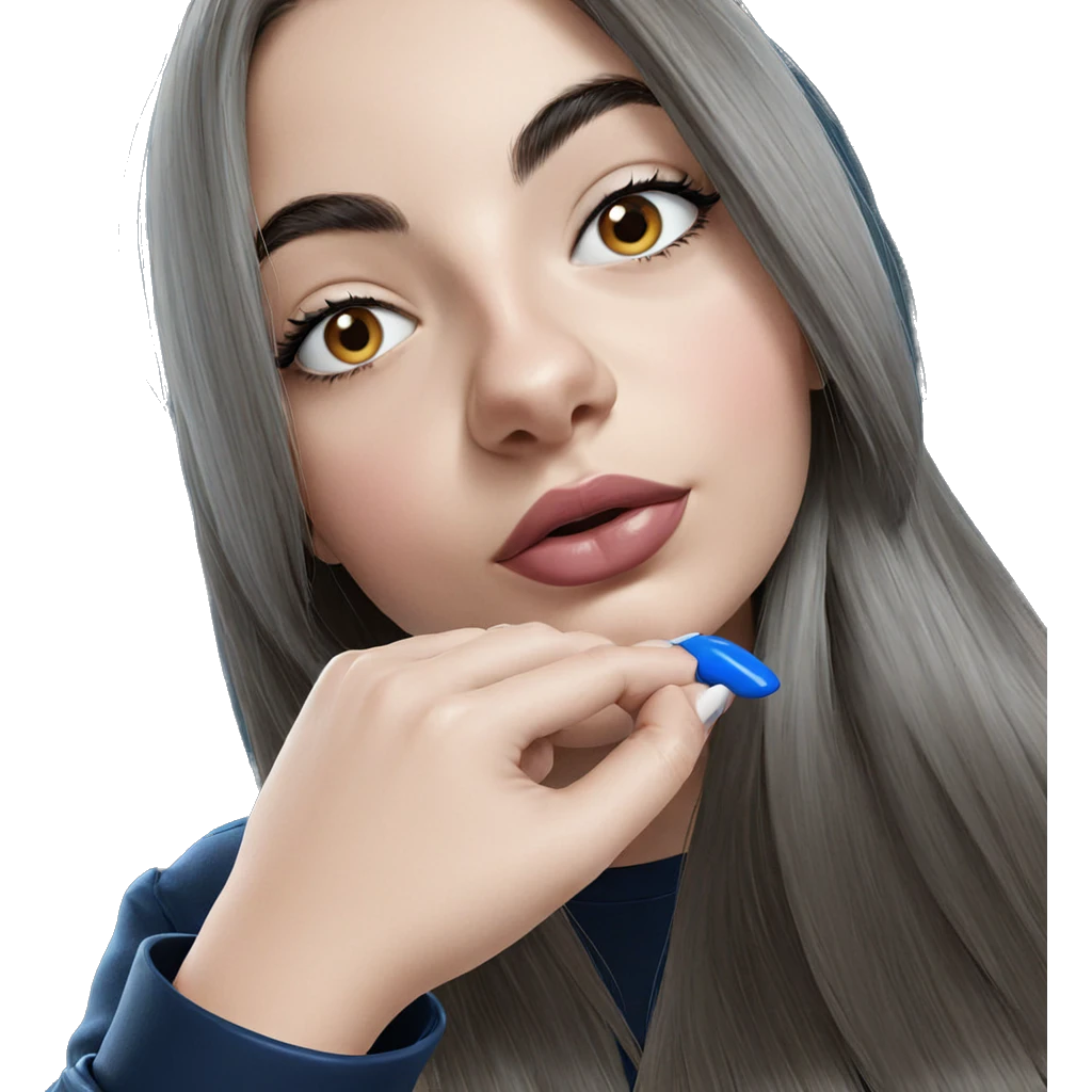 girl with blue nails emoji