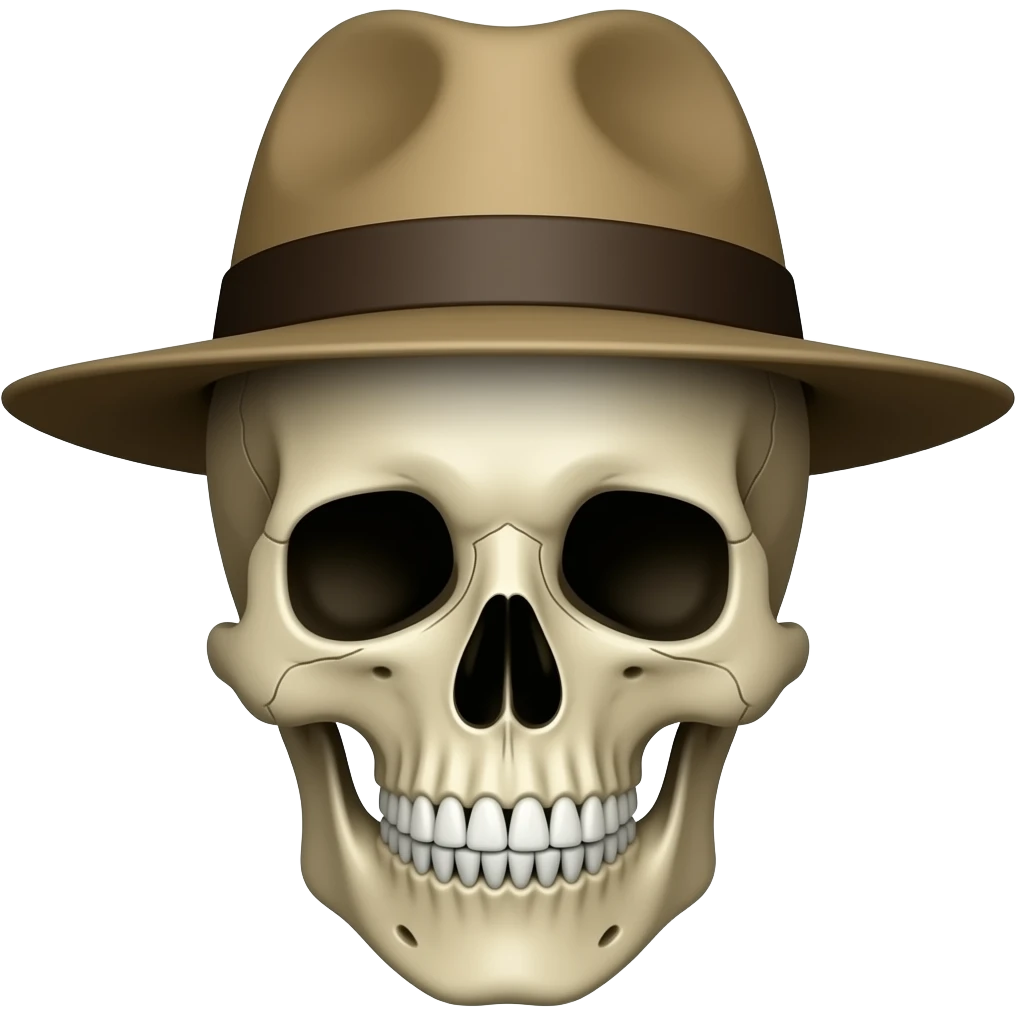 Skull wearing a hat emoji