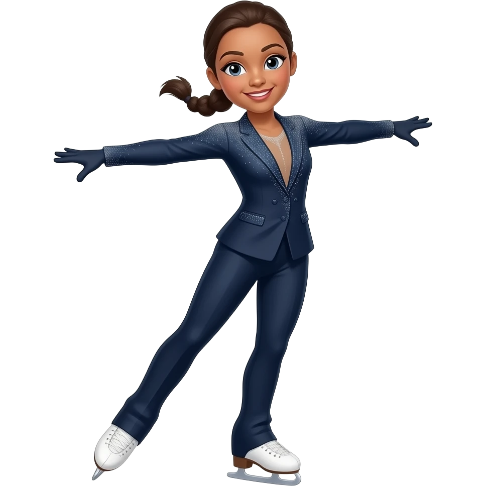 female USA Olympic USA figure skater full-length pant suit emoji