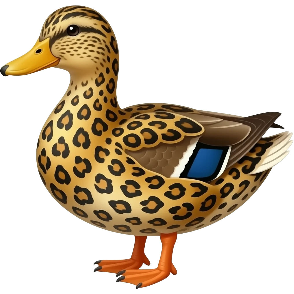 create emoji of leopard-painted duck emoji