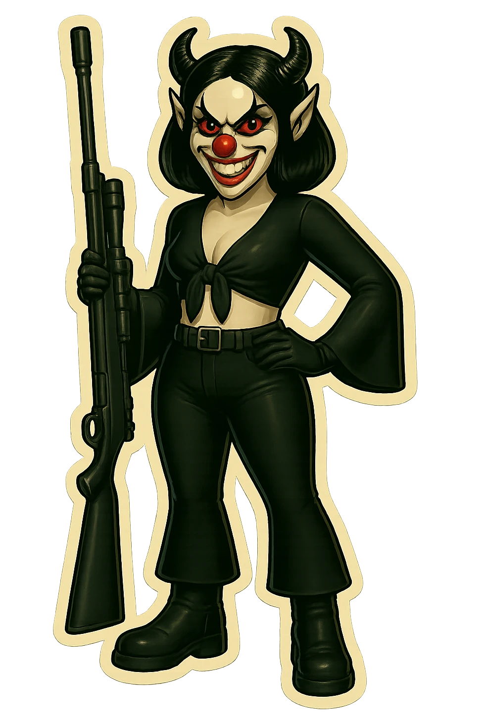 Render this image in retro sticker style, no border, transparent background. emoji