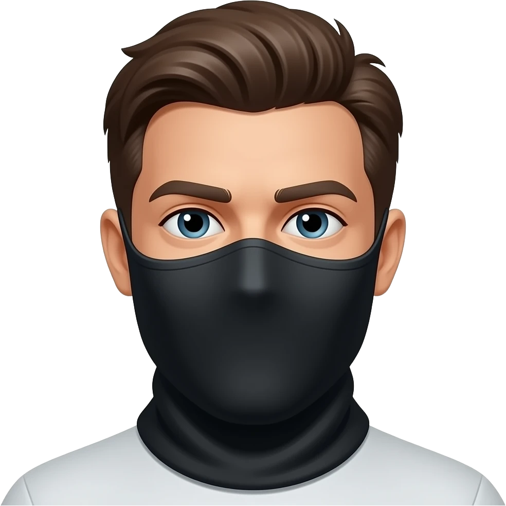 Skimask mask on a white guy with a beard emoji