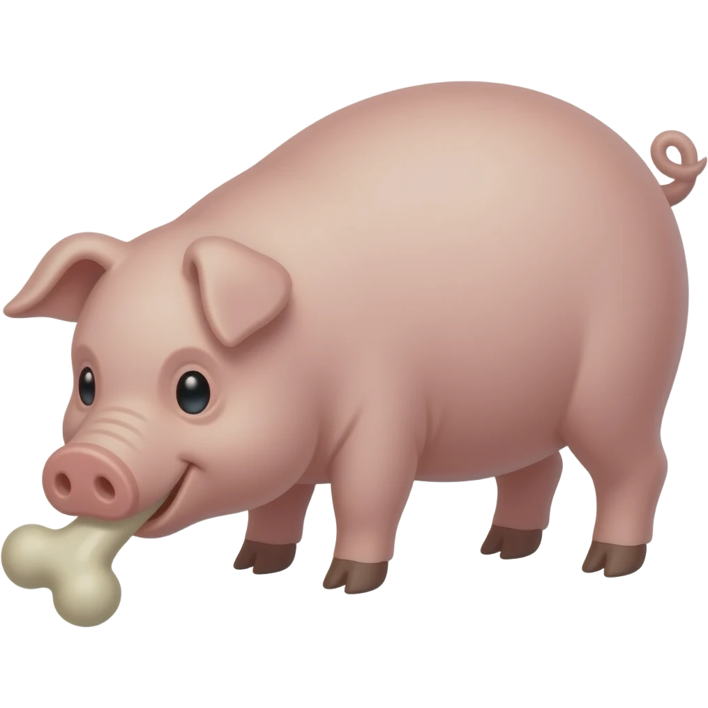 cerdo comiendo hueso emoji