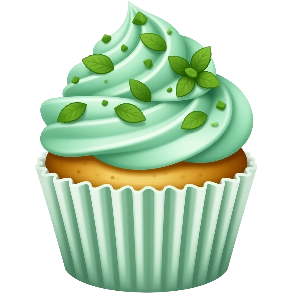 Cupcake mint emoji