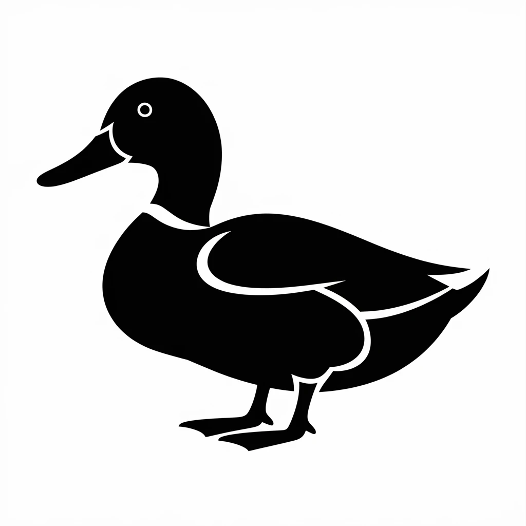 Duck icon black silhouette emoji