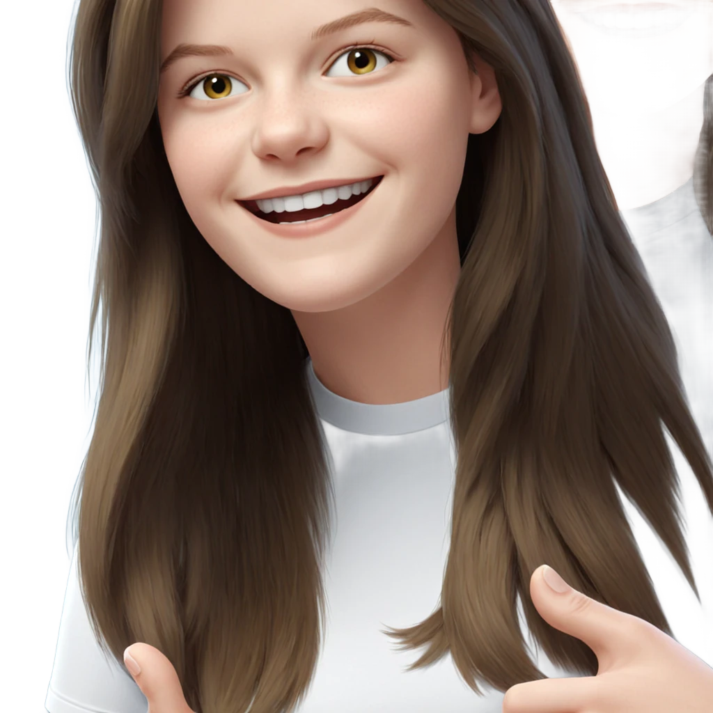 happy girls in white shirts emoji