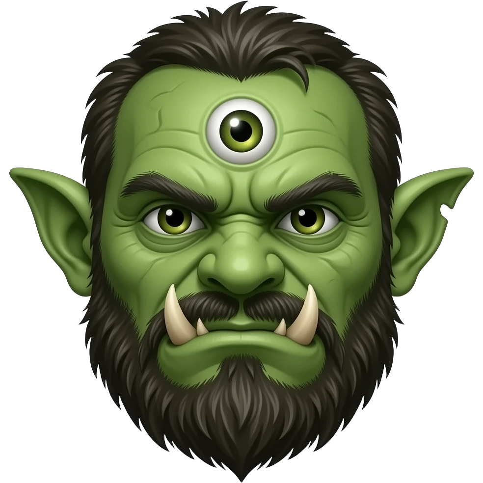One eyed troll cyclop. An eye in the middle of his forehead emoji
