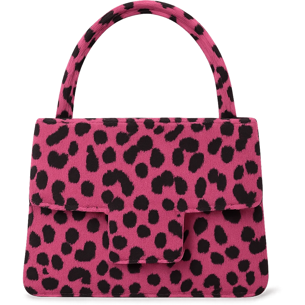 Pink leopard bag, remove background emoji