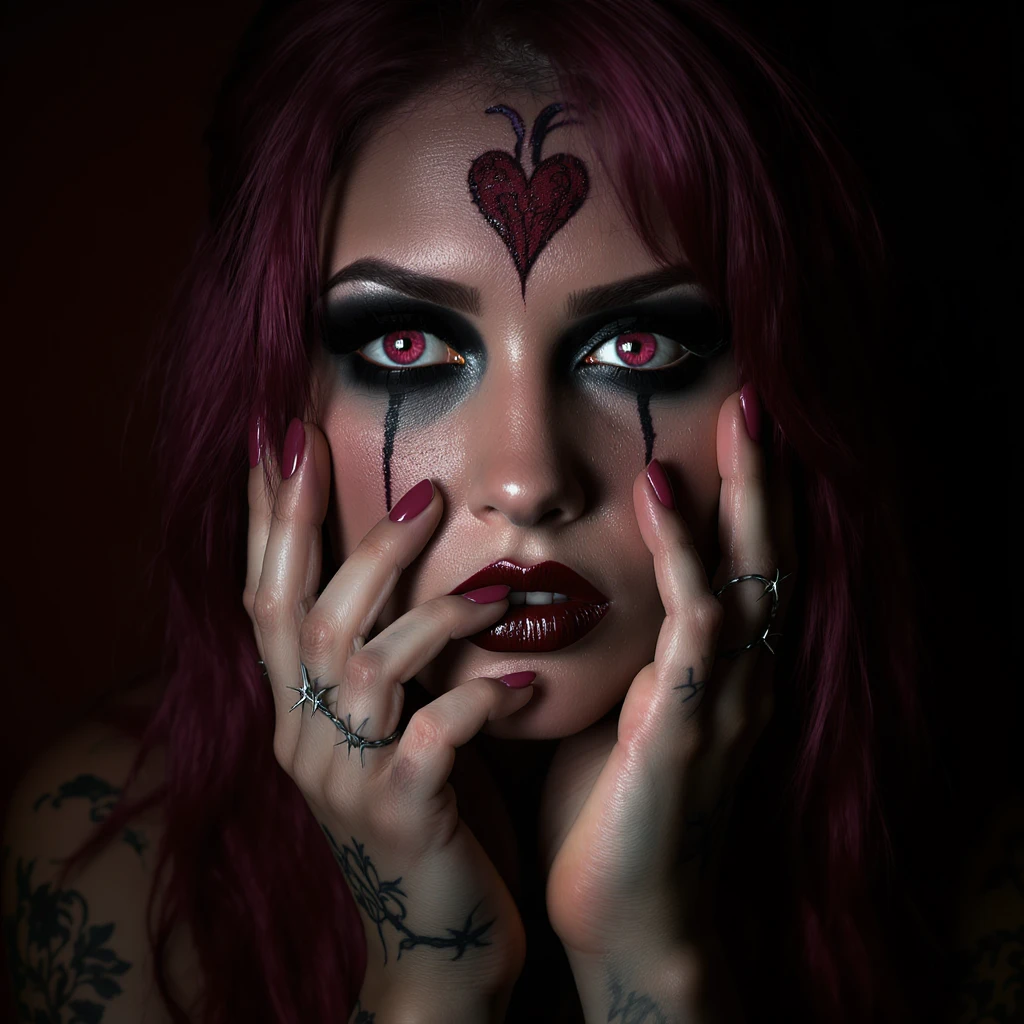 gothic heart with barbed wire, professional photography style emoji