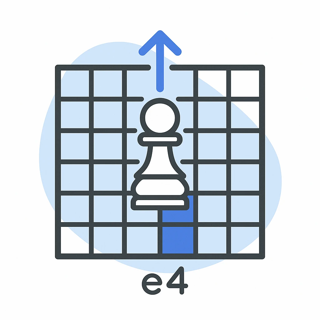 The e4 move in chess emoji