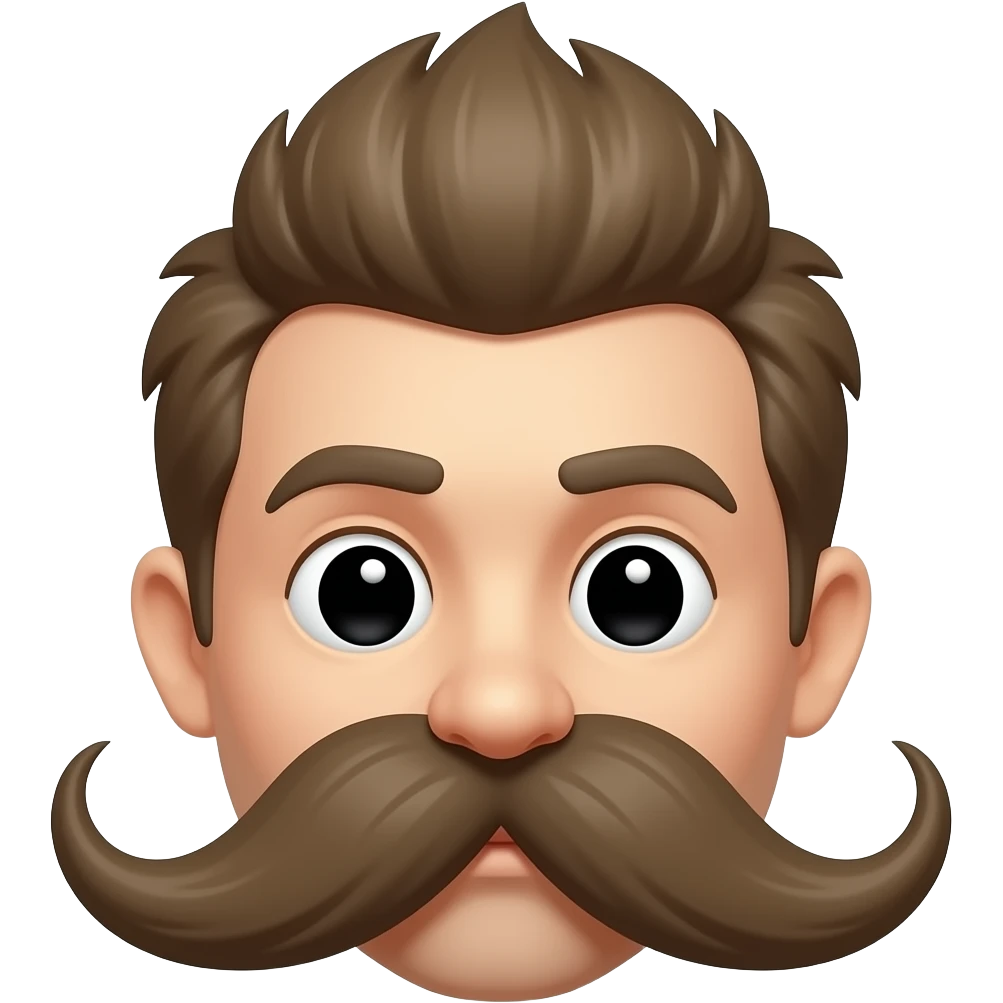 Mullet and mustache on penis emoji
