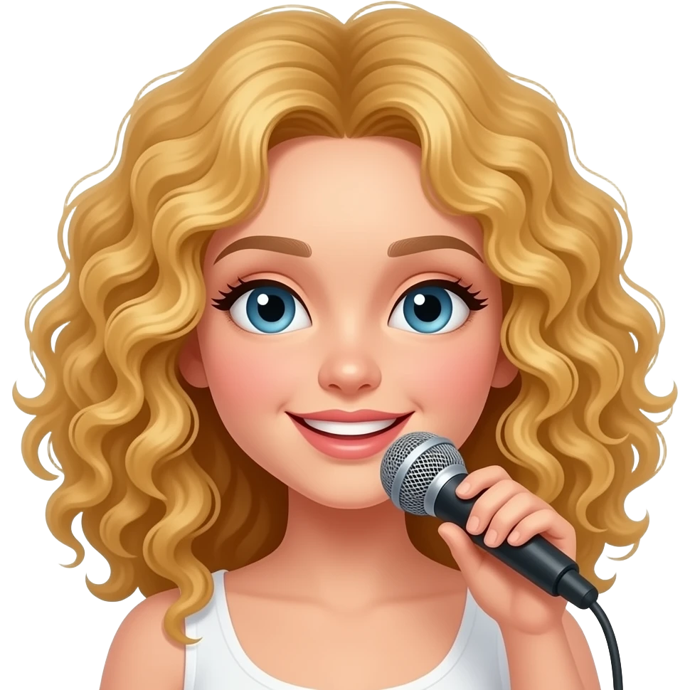 a girl singer with curly golden hairs emoji