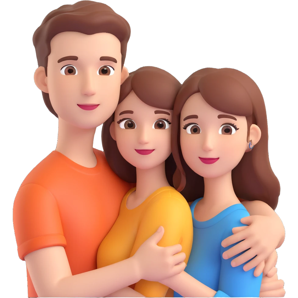 couple posing, close up pose, living room background emoji