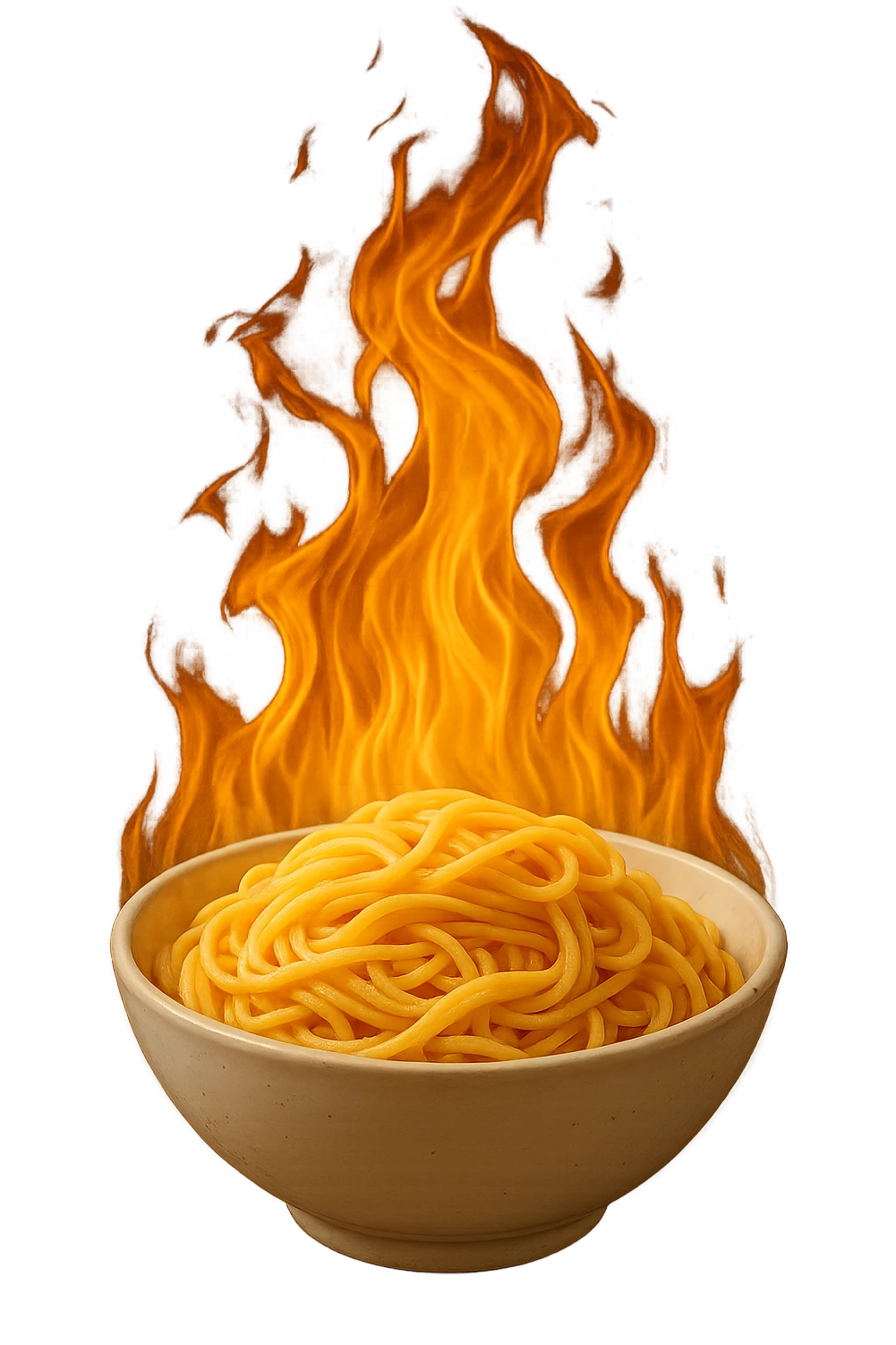 fiamma di metabolismo con bowl di pasta realistici emoji