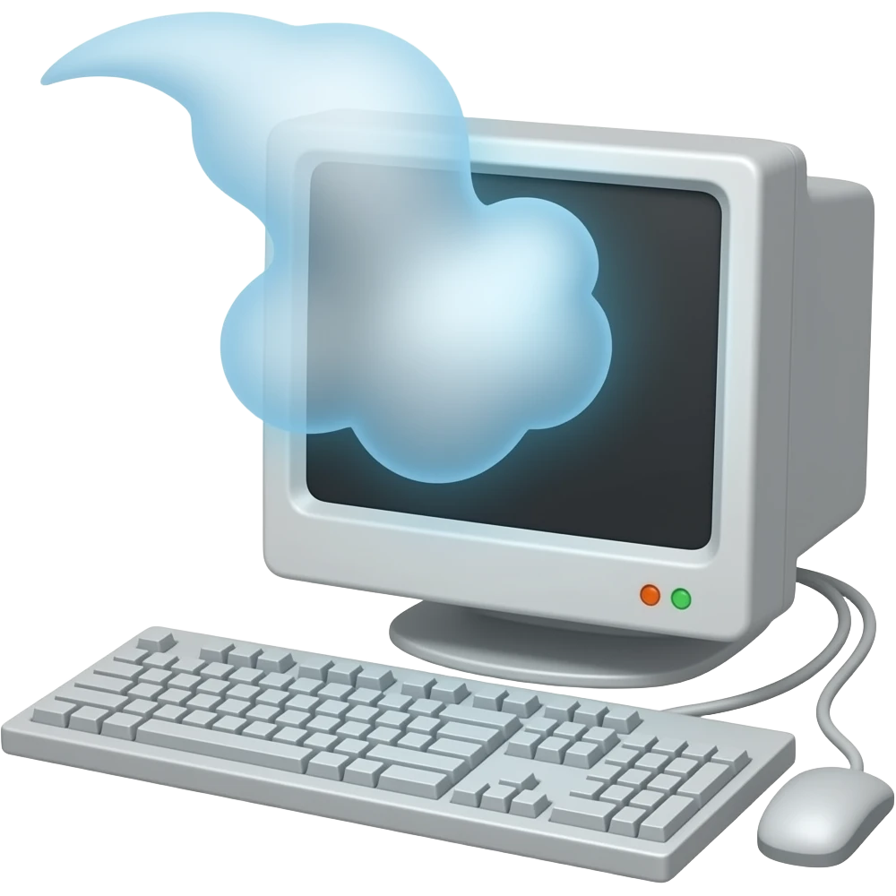 spirit coming out of a computer emoji