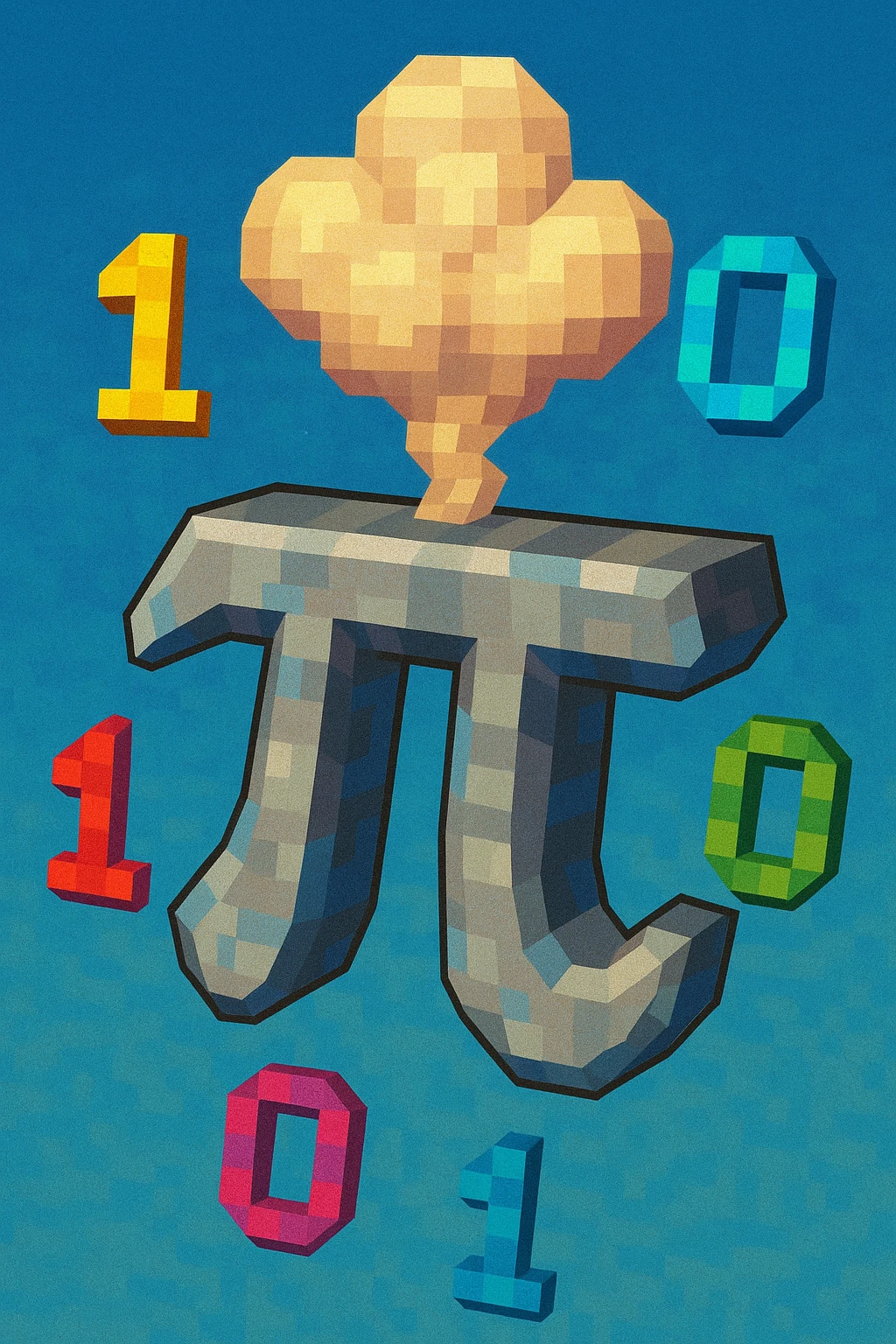 pi math symbol with binary numbers and magical cloud coming out emoji