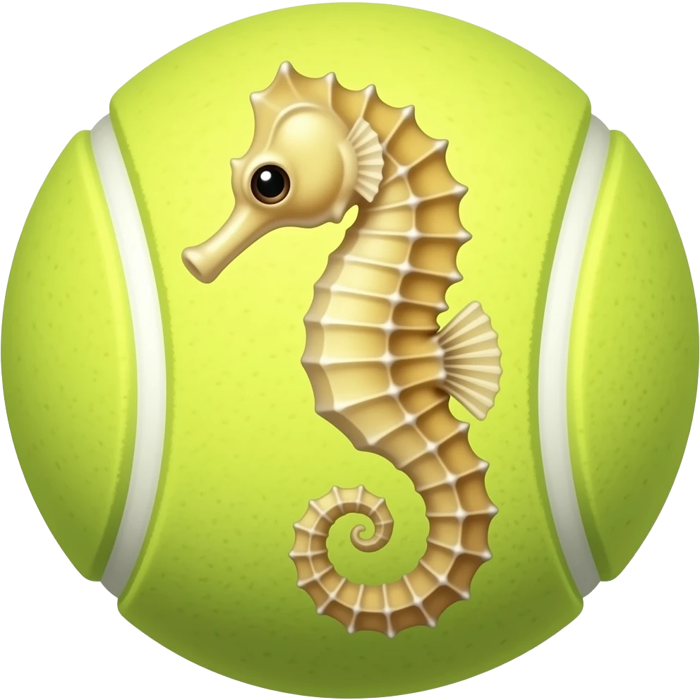 Seahorse on tennis ball emoji