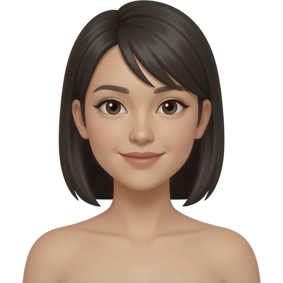 topless body flat-chested asian woman emoji