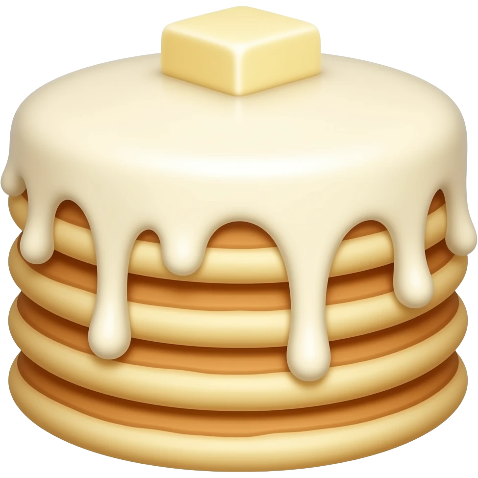 White chocolate fully dipped pancakes emoji