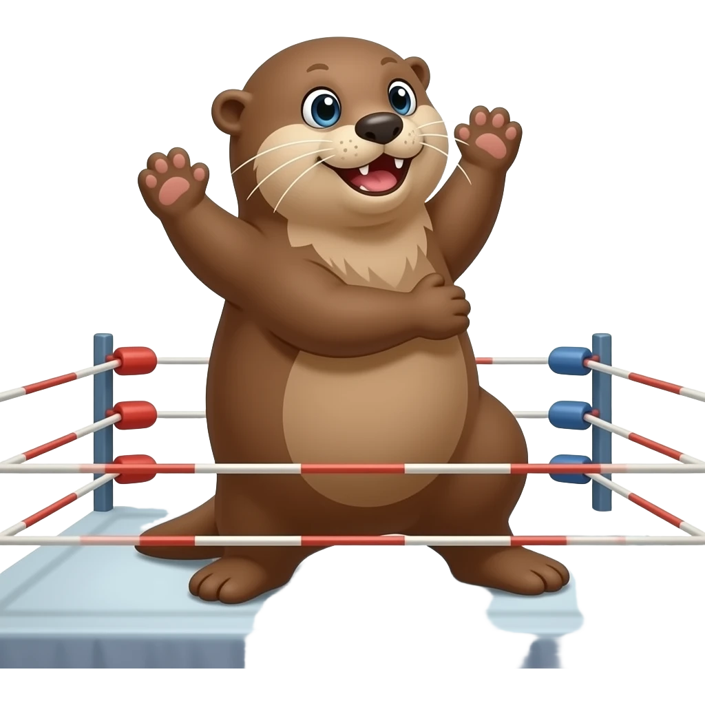 otter wrestling in wrestling stage emoji