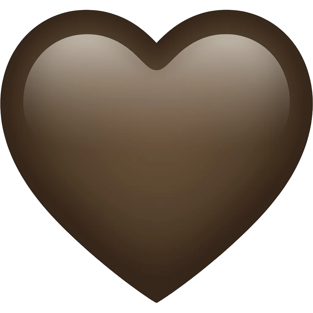 dark brown  colour heart emoji emoji