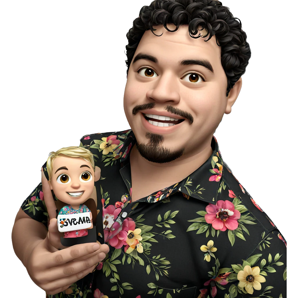 smiling boy in floral shirt emoji