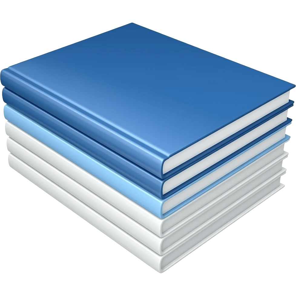 Stack of Papers, Scientific publication, paper,clean professional look, Dark blue HEX: #002137 Sky blue HEX: #7FC7FF Celestial white #FFFFFF emoji