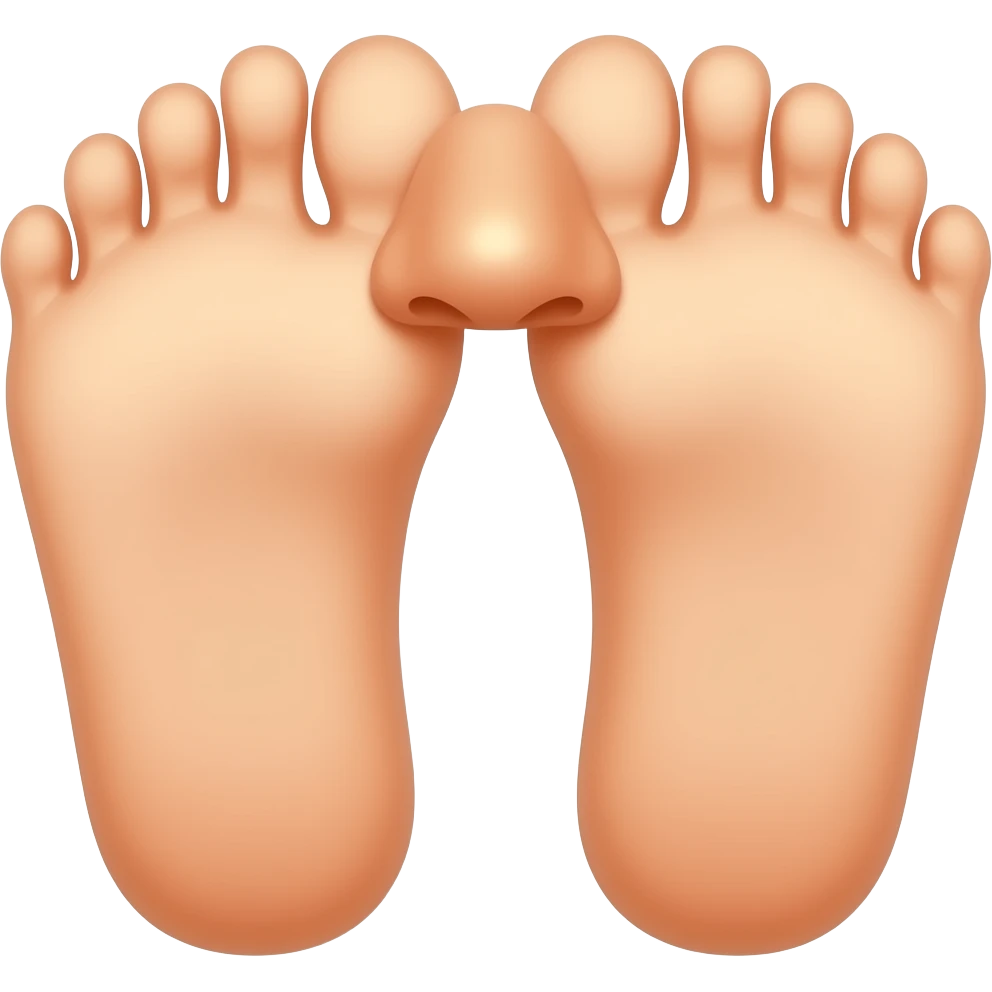 A nose smelling toes emoji