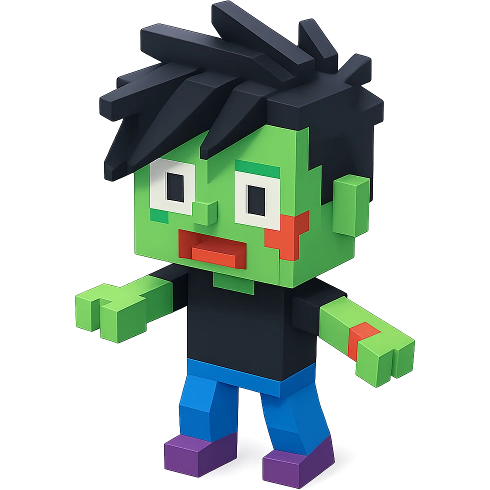 zombie boy with spiky emo hair and black shirt emoji