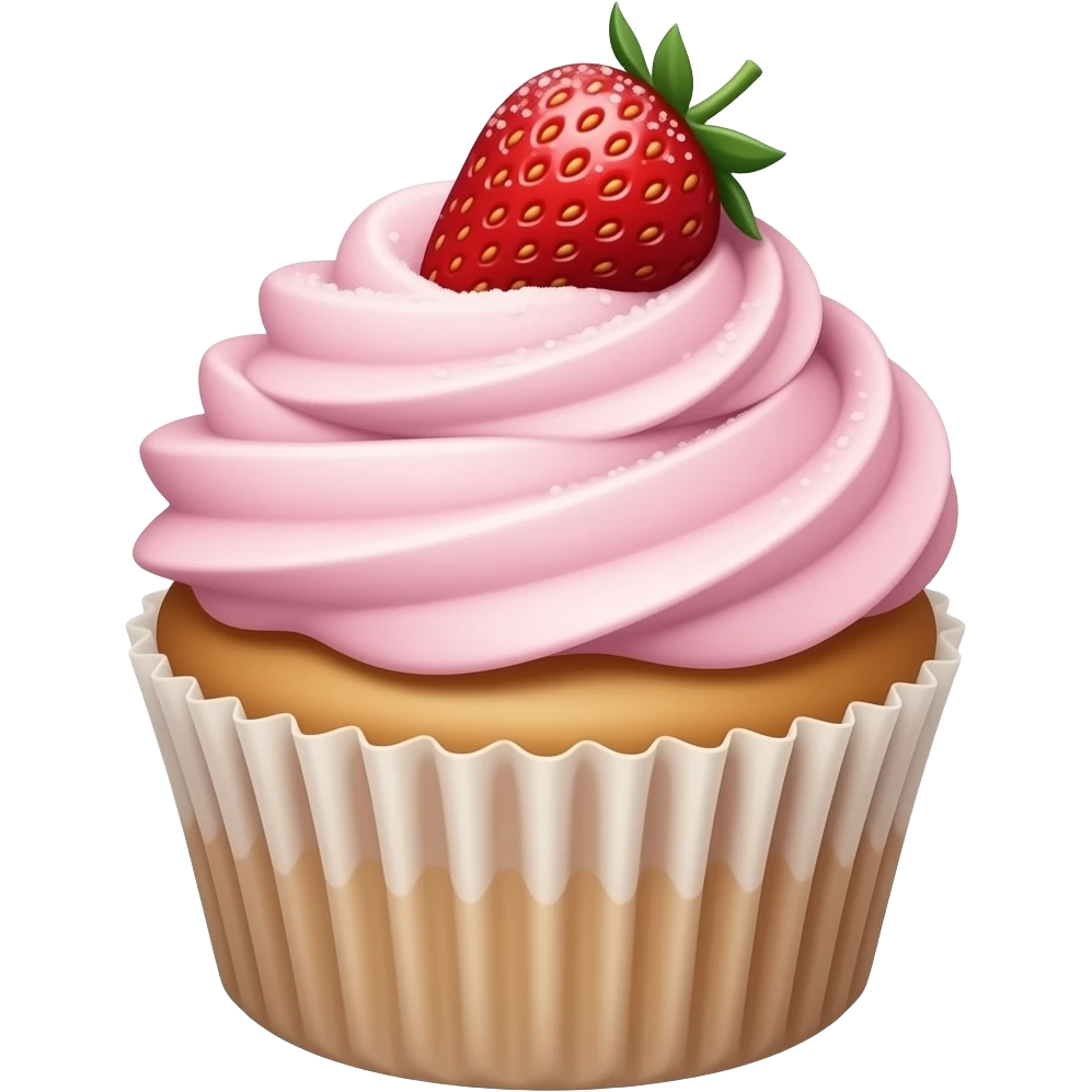 Cupcake with pink icing emoji