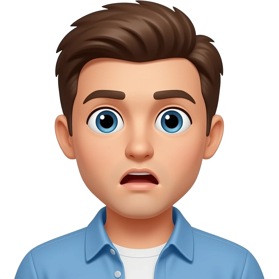 shocked face young man emoji