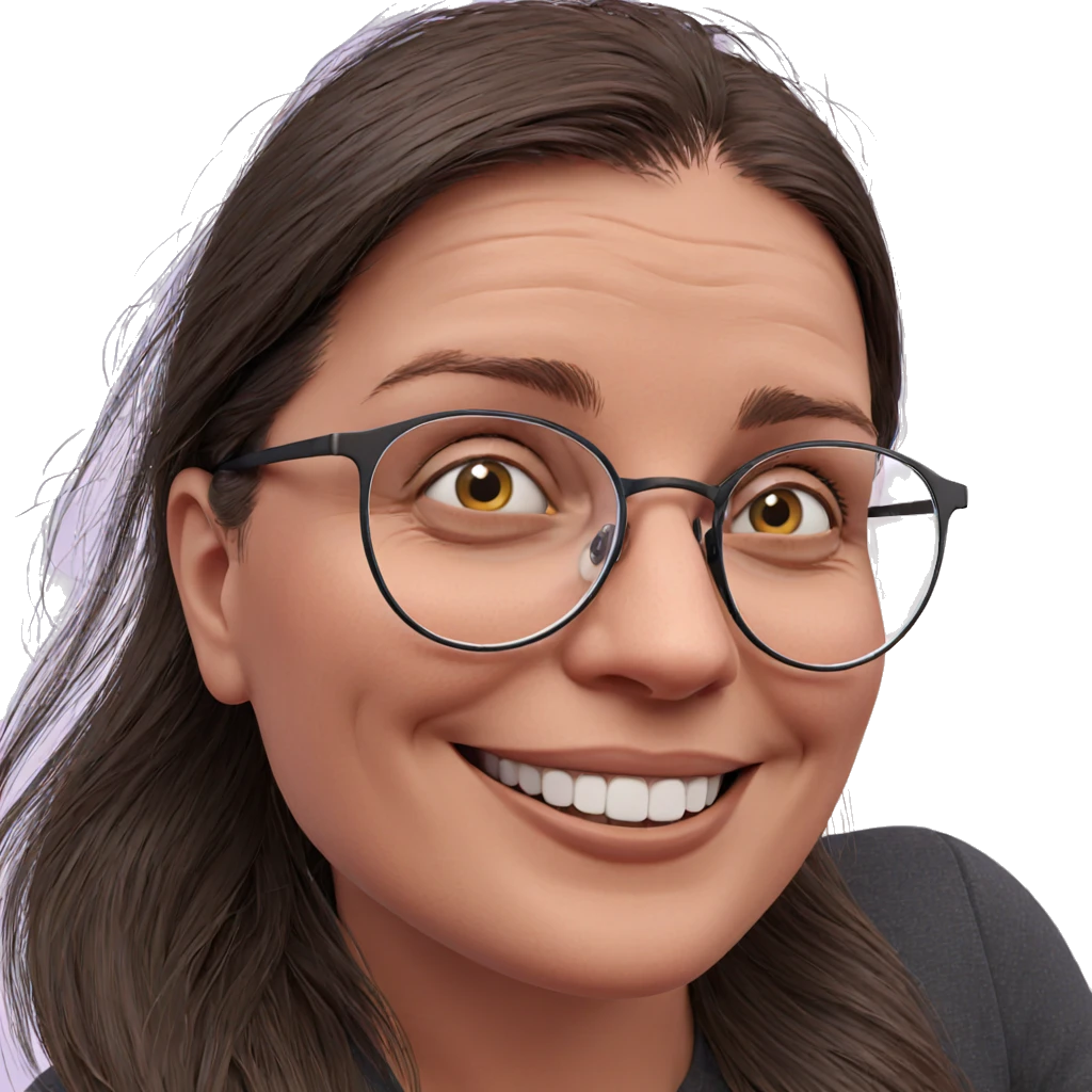 smiling girl with glasses emoji