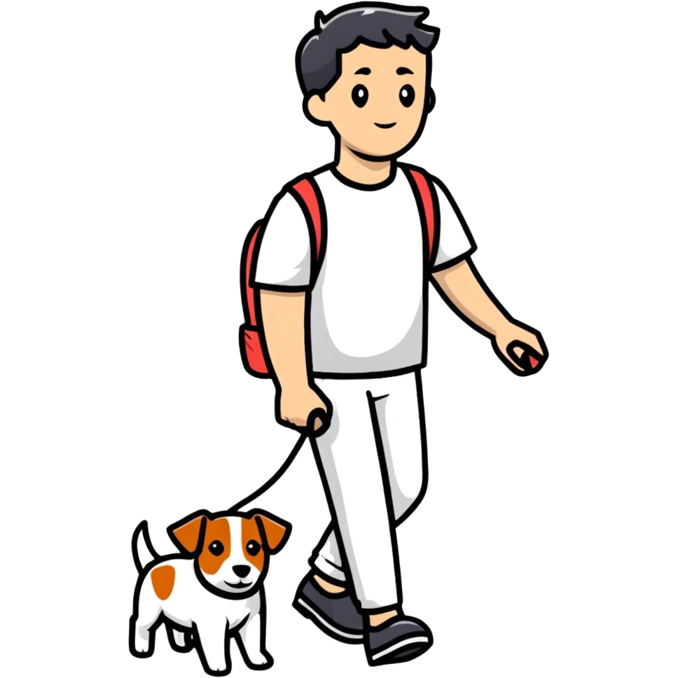 a man walking a Jack Russell Terrier emoji