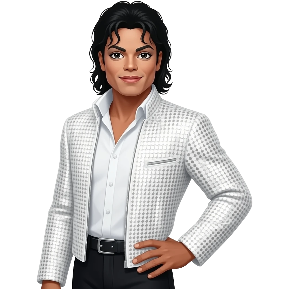 Micheal Jackson doing his famous pose with hand on crotch one emoji