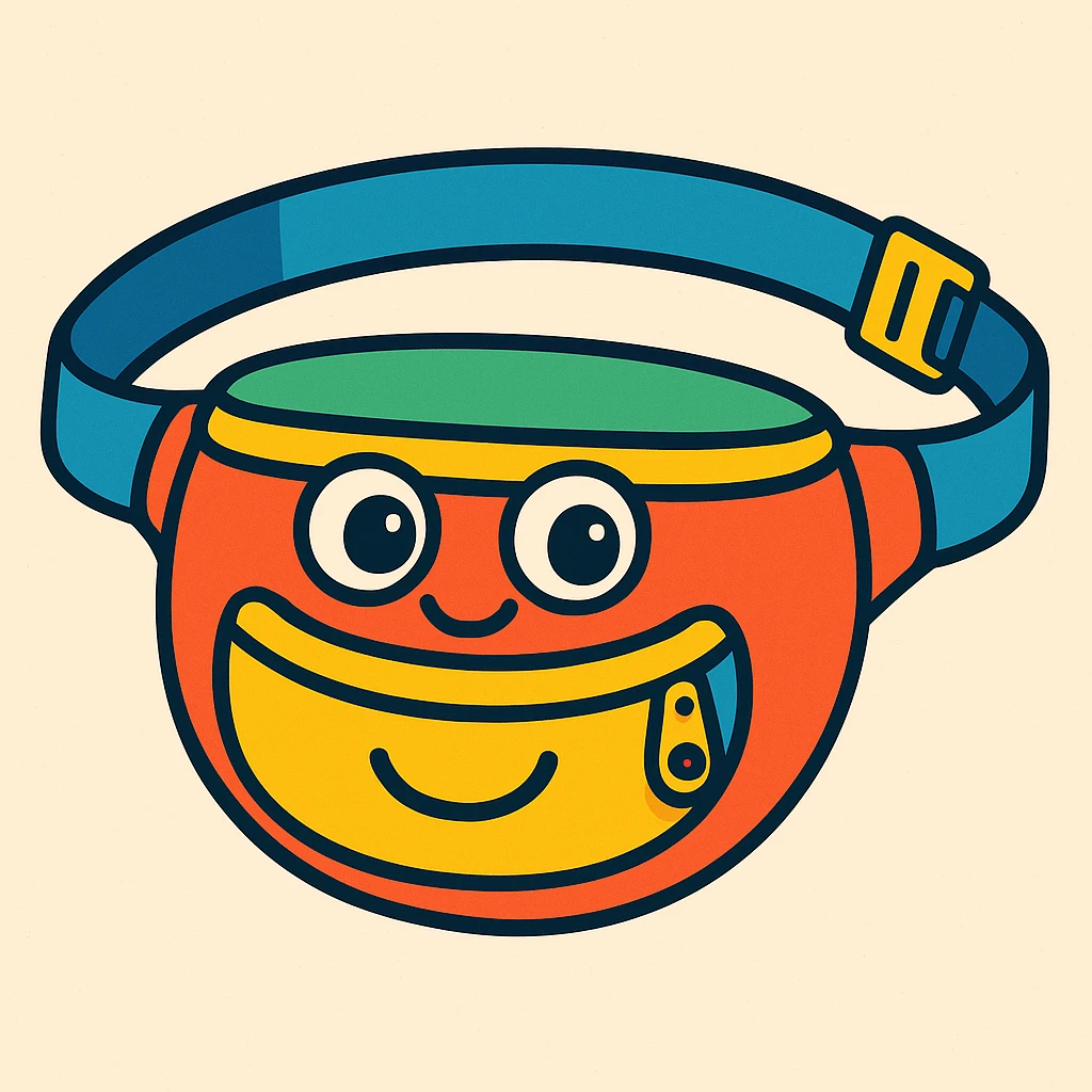 cartoon playful waist bag with vibrant colors emoji