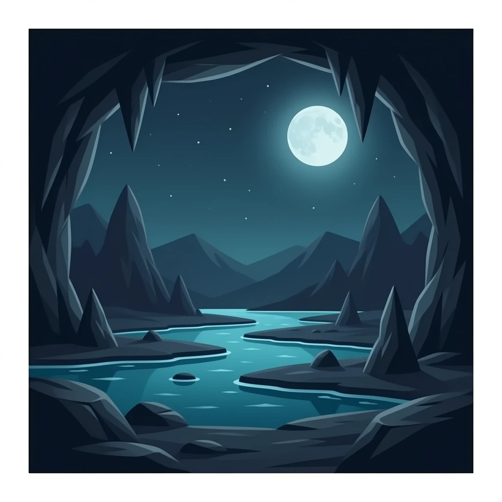 une grotte très sombre il ne doit pas y avoir de l'eau emoji