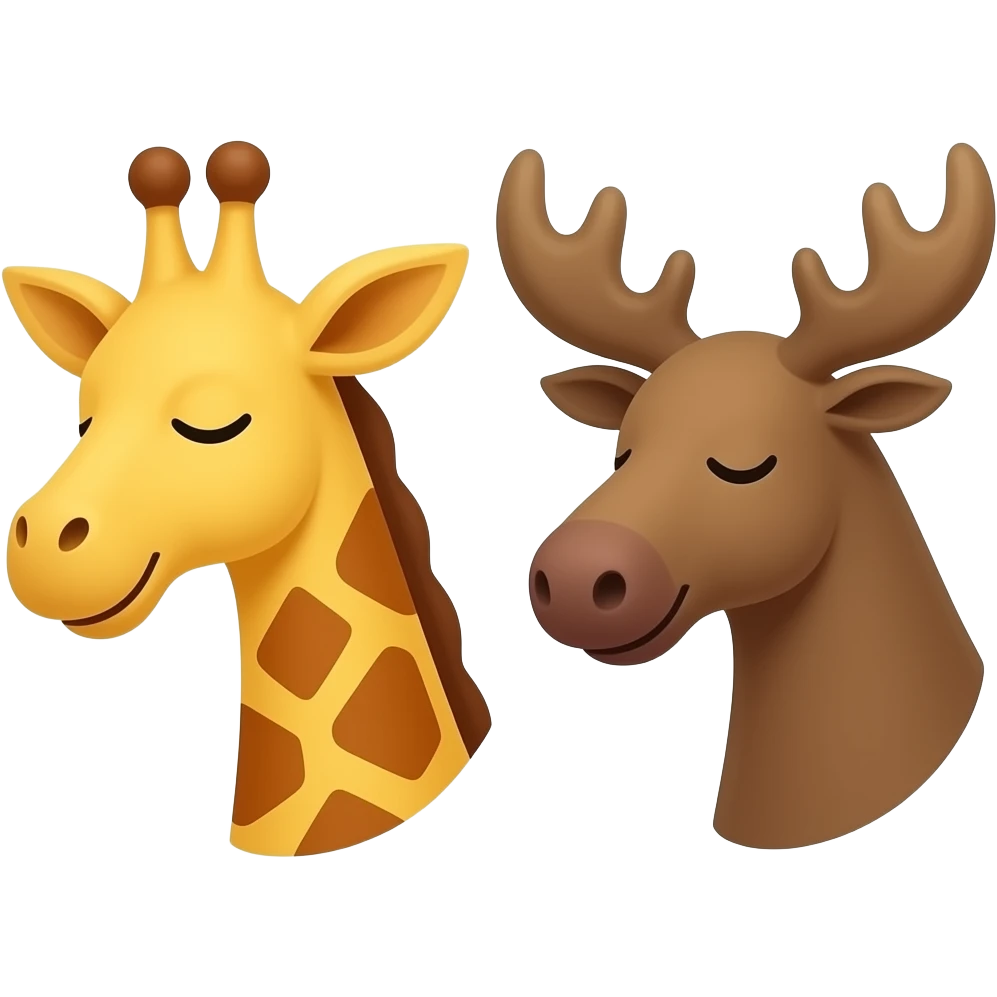 Einfacher Giraffenkopf und Elchkopf schlafen emoji