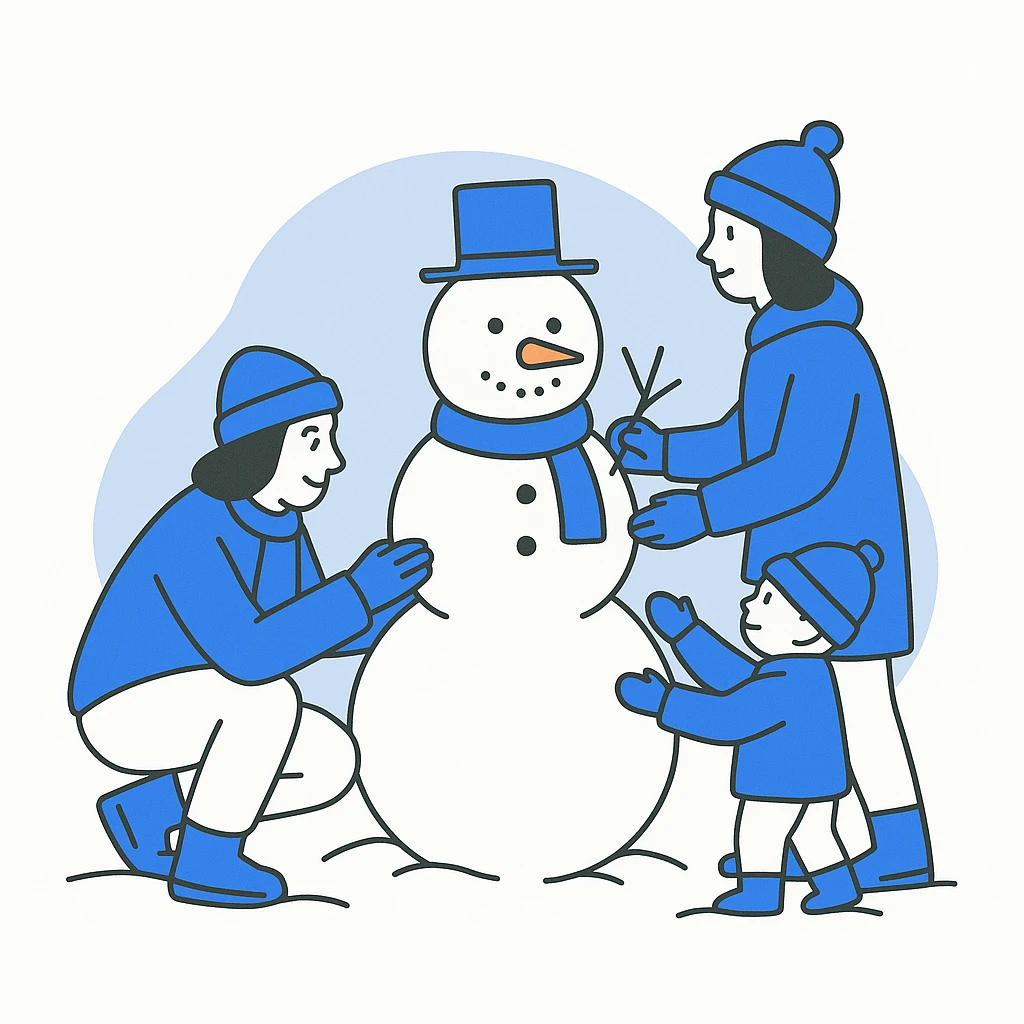 people making a snowman emoji