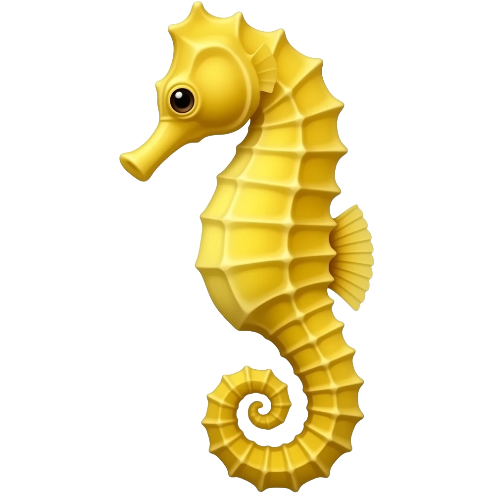 Yellow left facing seahorse emoji