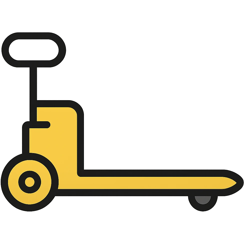 Make the pallet truck yellow, keep the same style and subject, vibrant color outline icon style. emoji