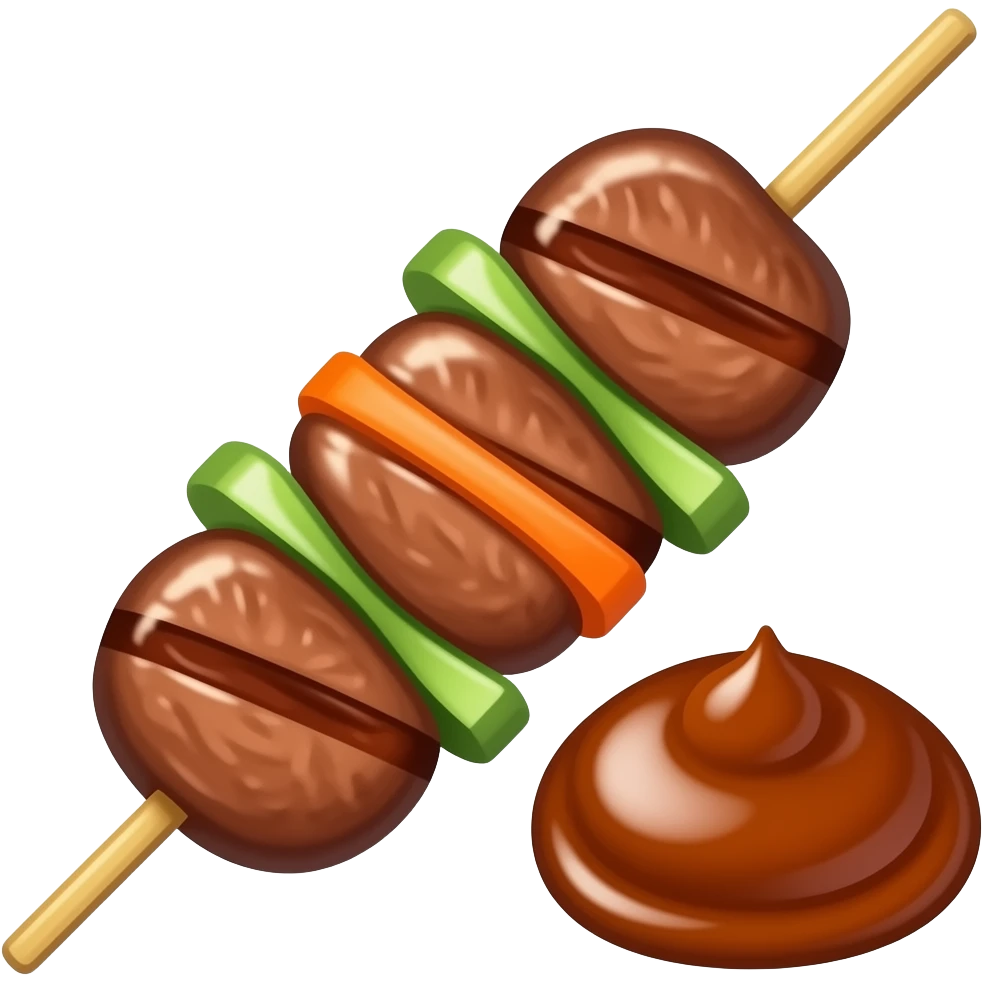 เนื้อเสียบไม้ย่าง แบบไทยๆ ไม่มีผัก ไหม้นิดๆ emoji