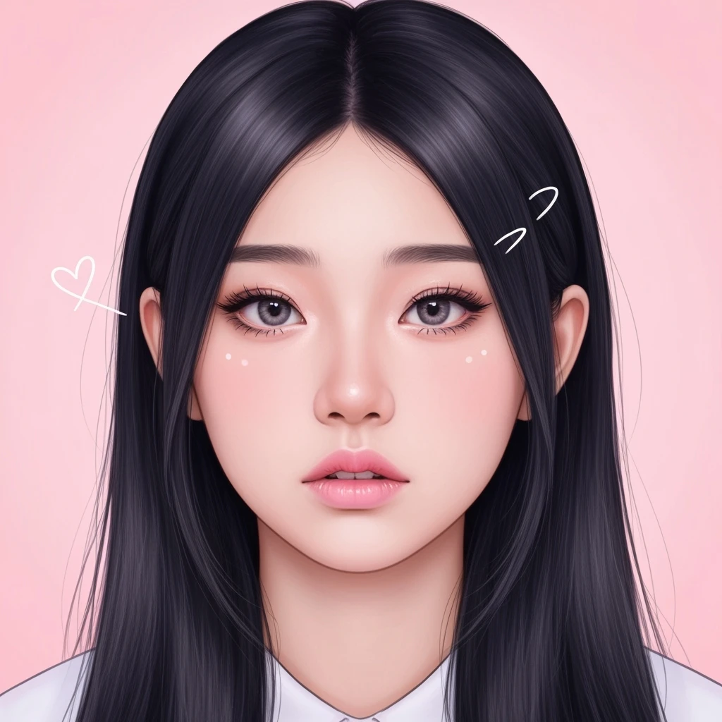 pastel emo profile picture with a heart accent, cute, expressive, minimal, variation 1 emoji
